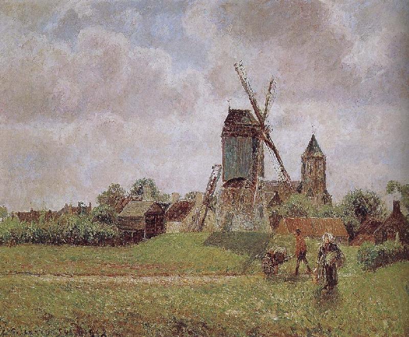 Camille Pissarro Belgium, a large windmill